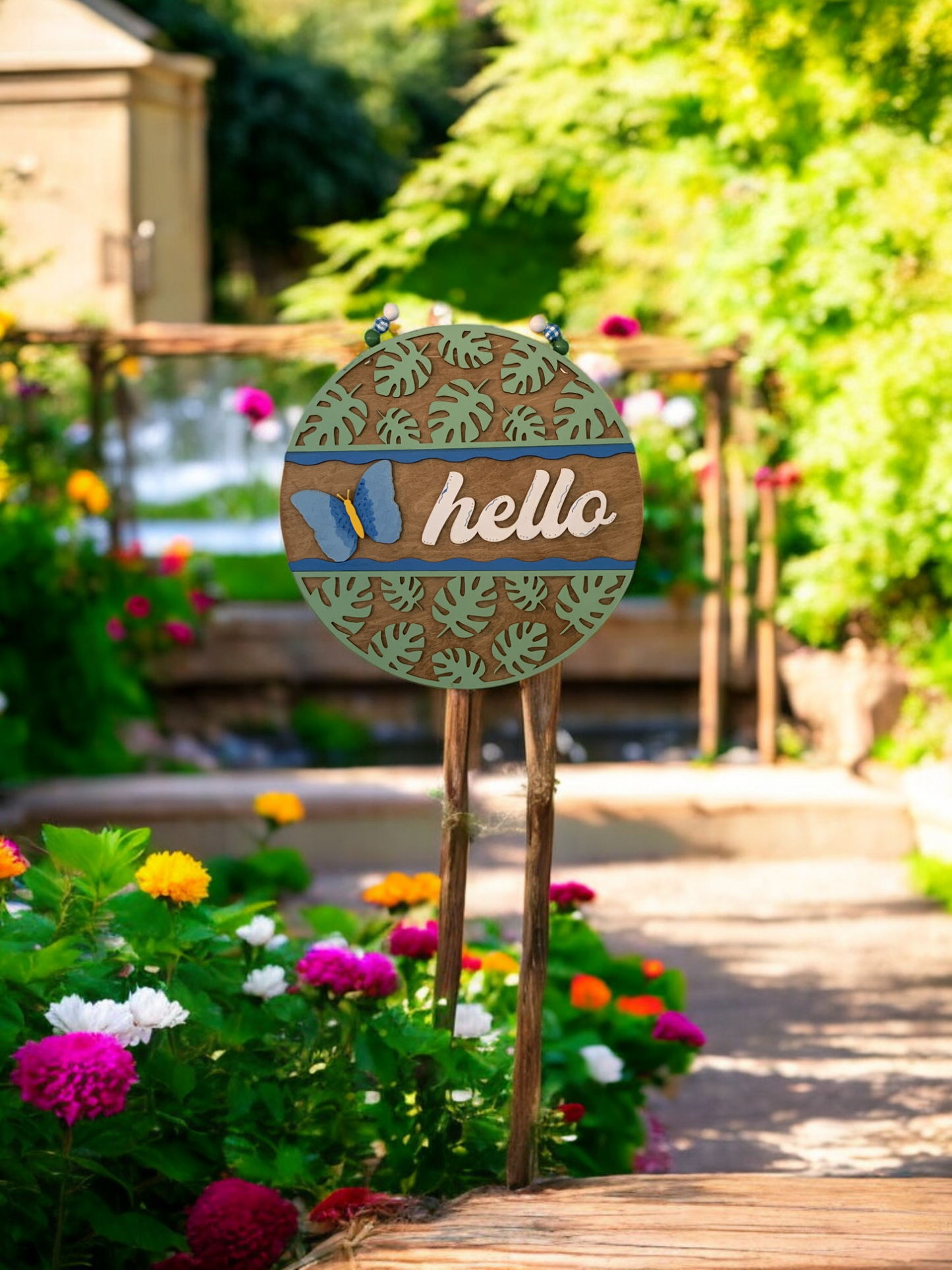Butterfly Hello 3D Decor Sign