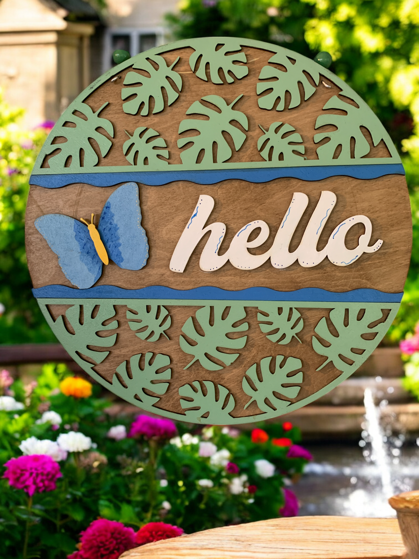 Butterfly Hello 3D Decor Sign
