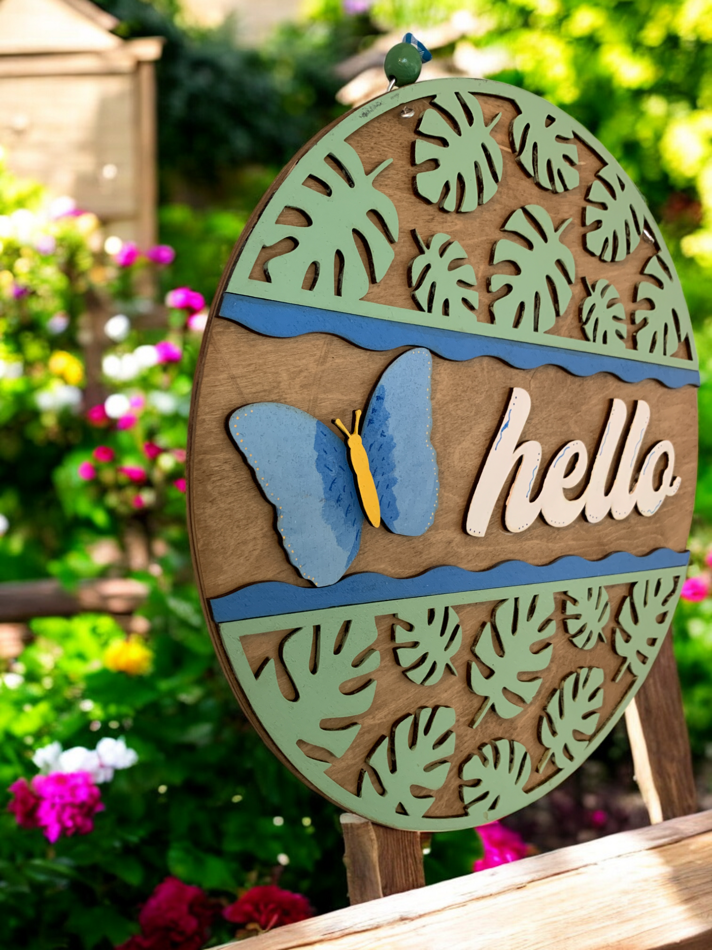 Butterfly Hello 3D Decor Sign