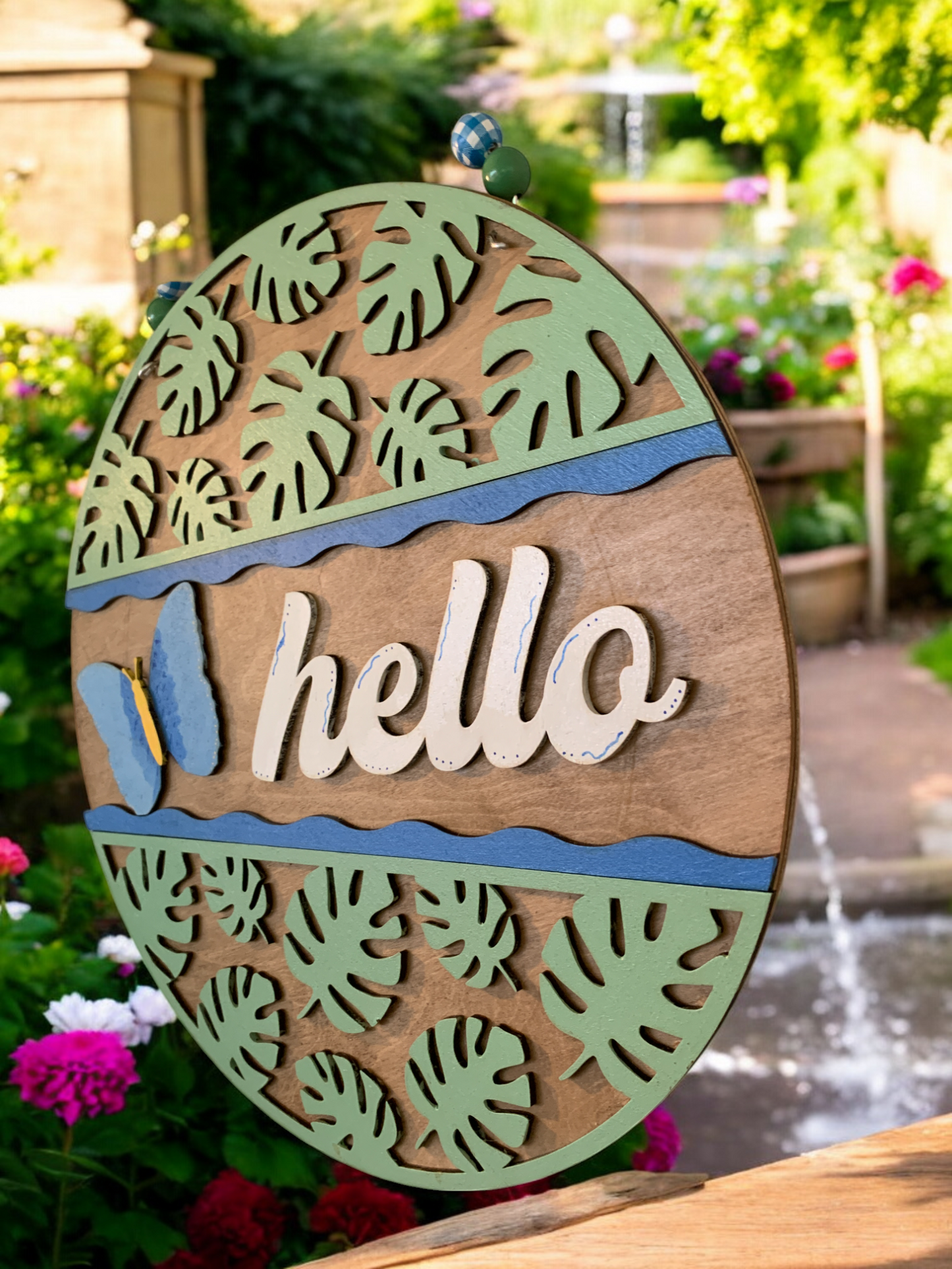 Butterfly Hello 3D Decor Sign