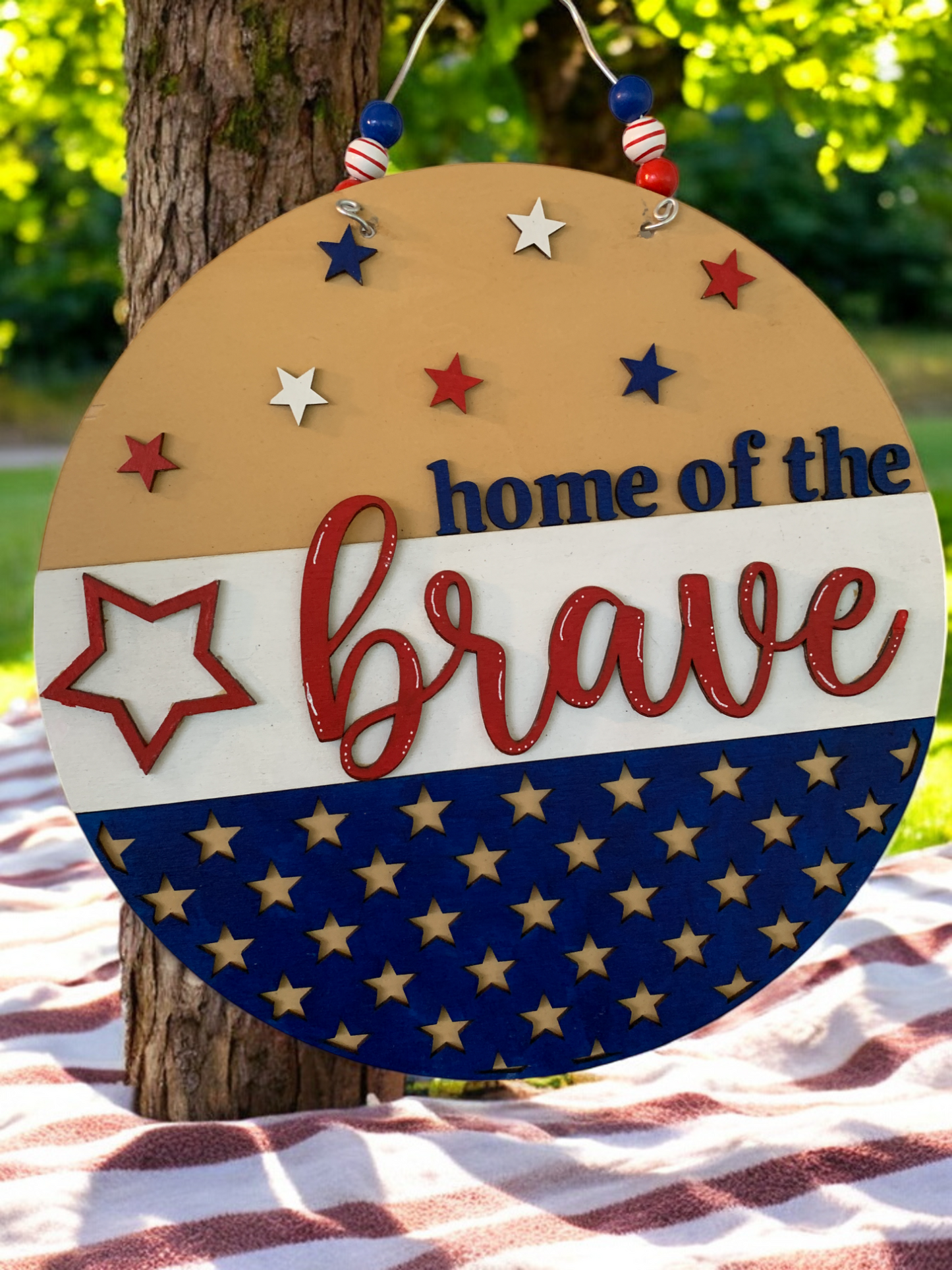 Home of the Brave 3D Wooden Sign