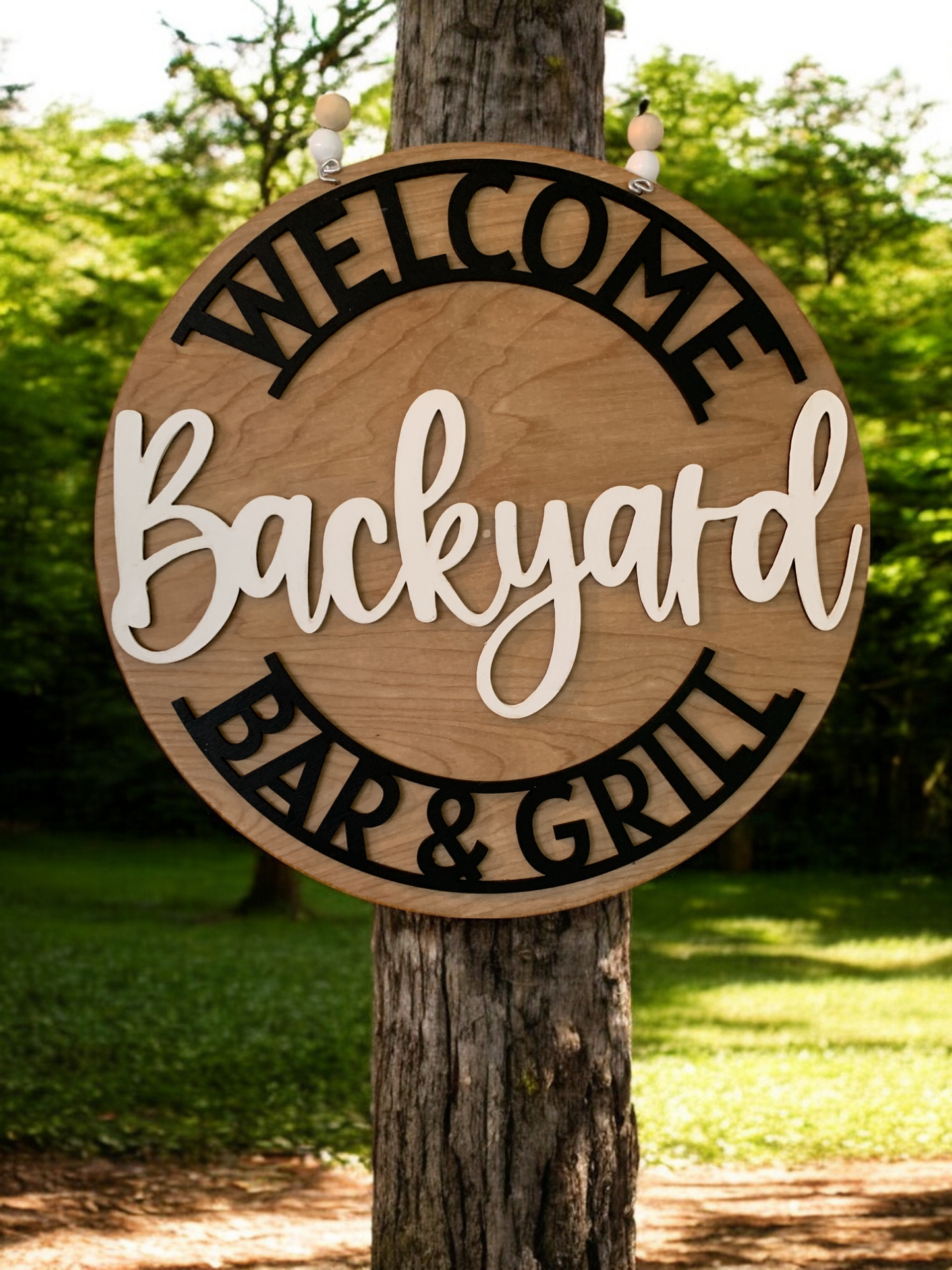 Backyard Bar and Grill 3D Decor Sign