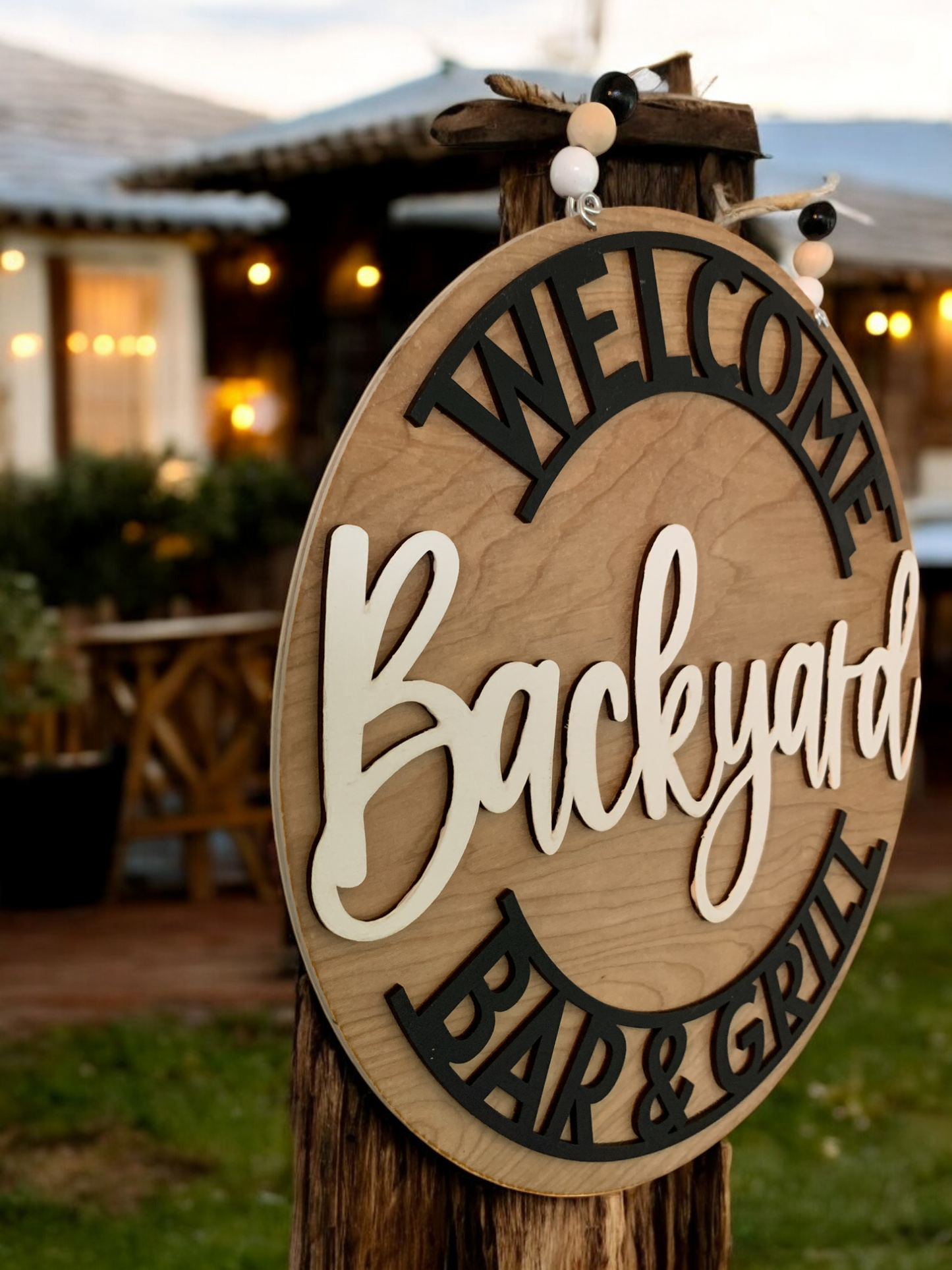 Backyard Bar and Grill 3D Decor Sign