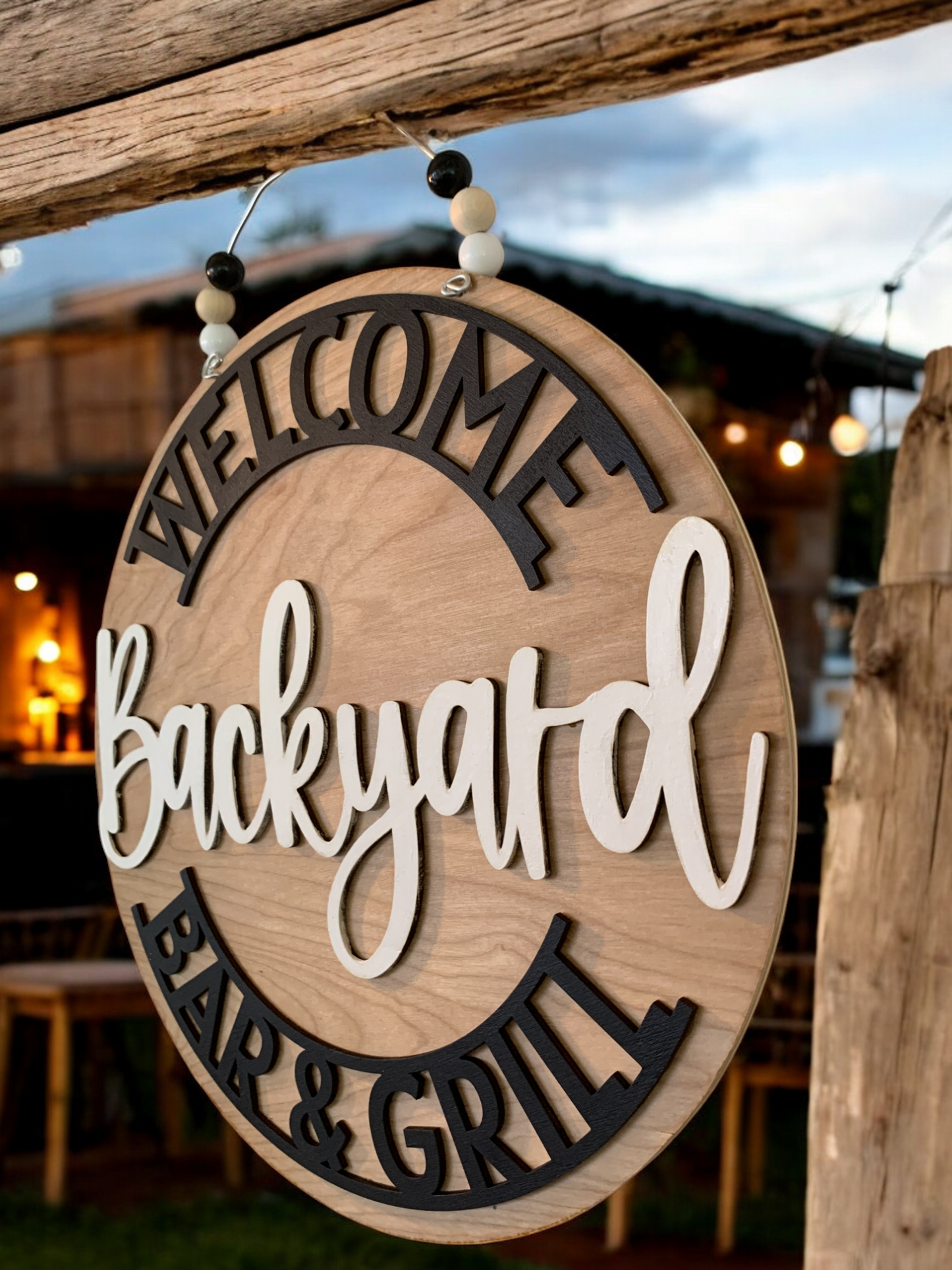 Backyard Bar and Grill 3D Decor Sign