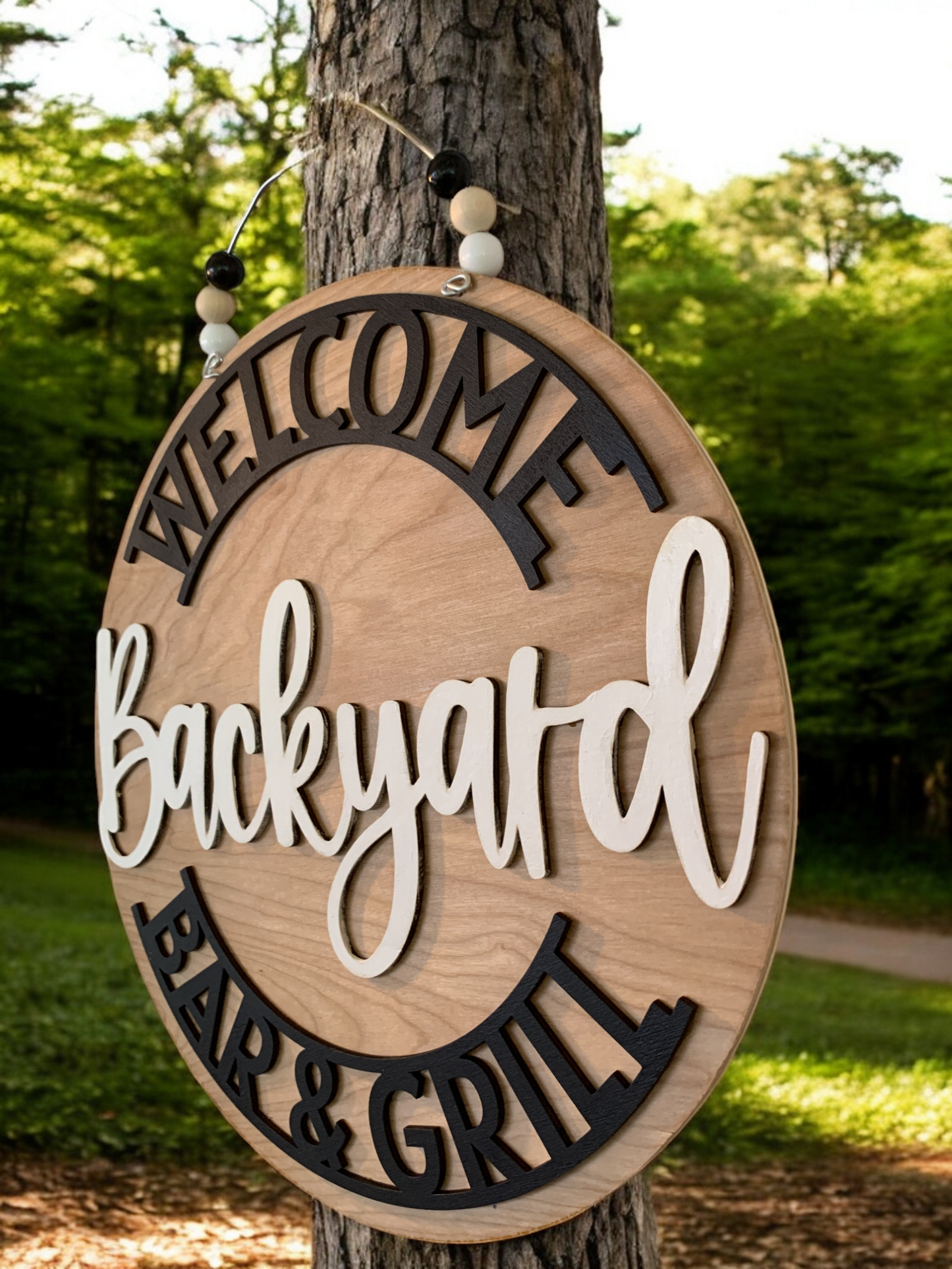 Backyard Bar and Grill 3D Decor Sign