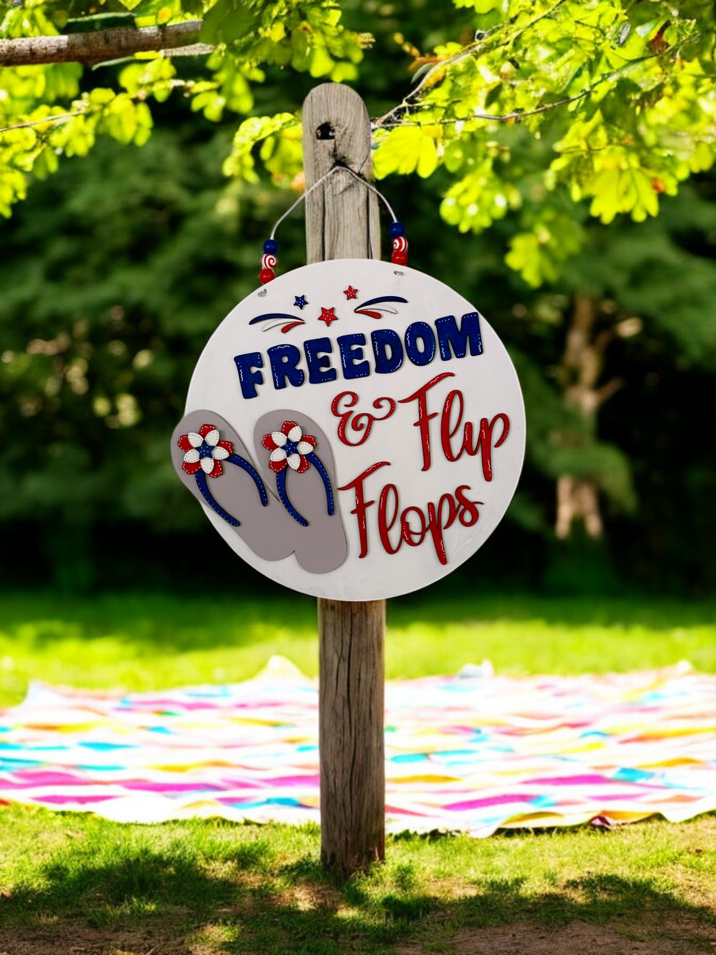 Freedom & Flip Flops 3D Sign