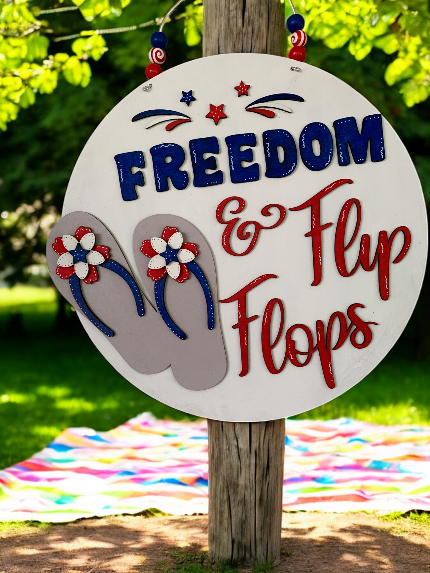 Freedom & Flip Flops 3D Sign