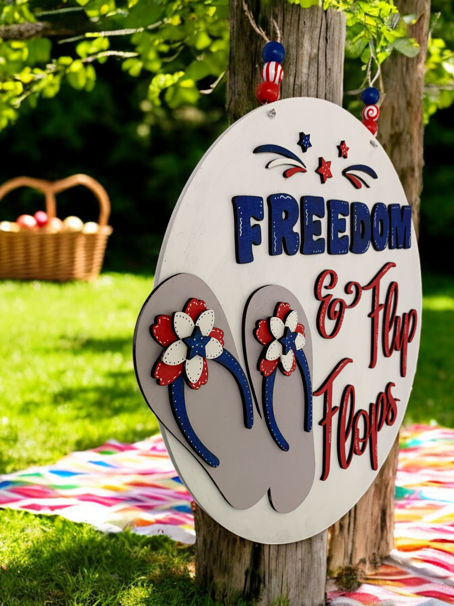 Freedom & Flip Flops 3D Sign