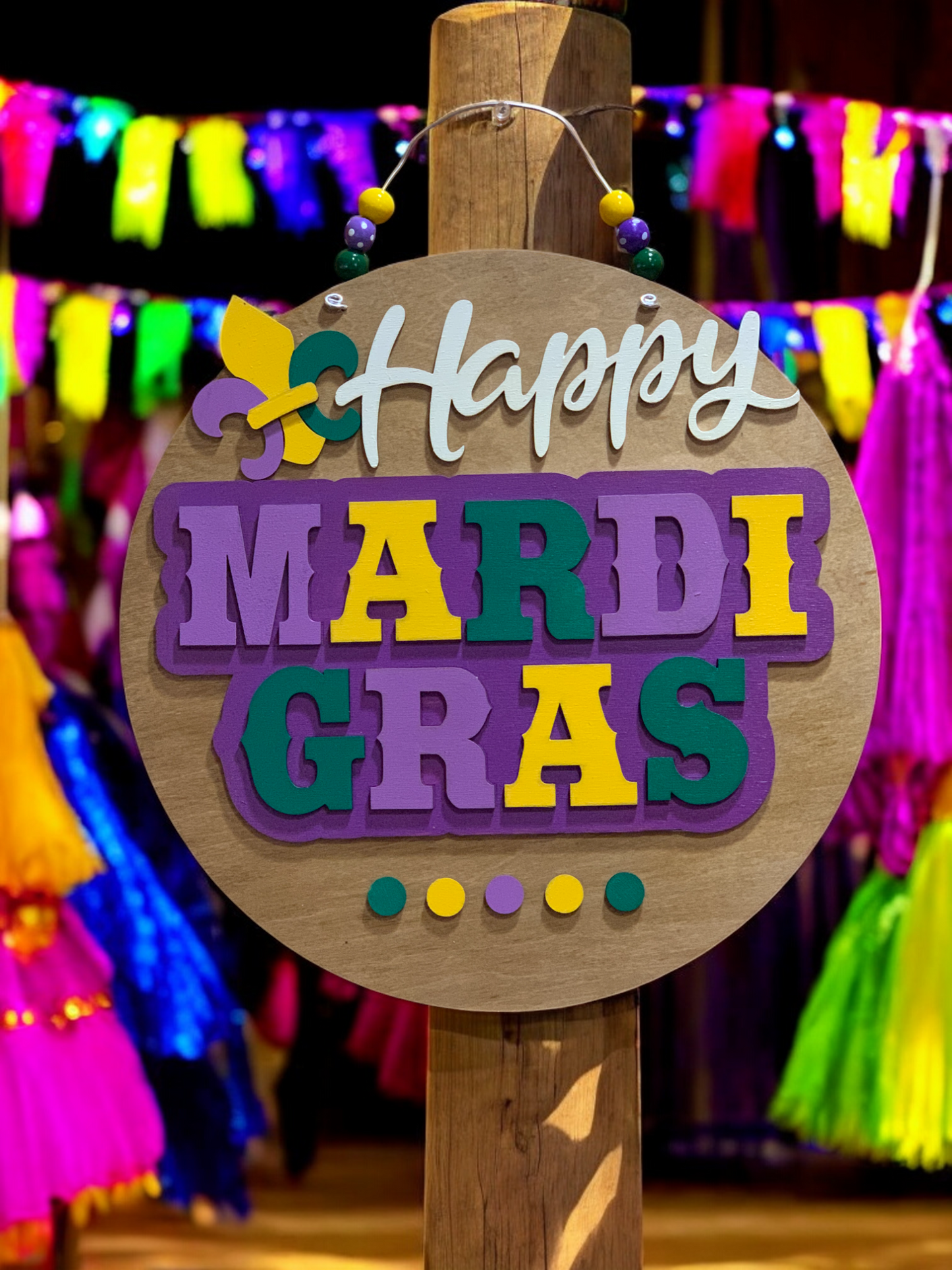 Happy Mardi Gras Party Sign