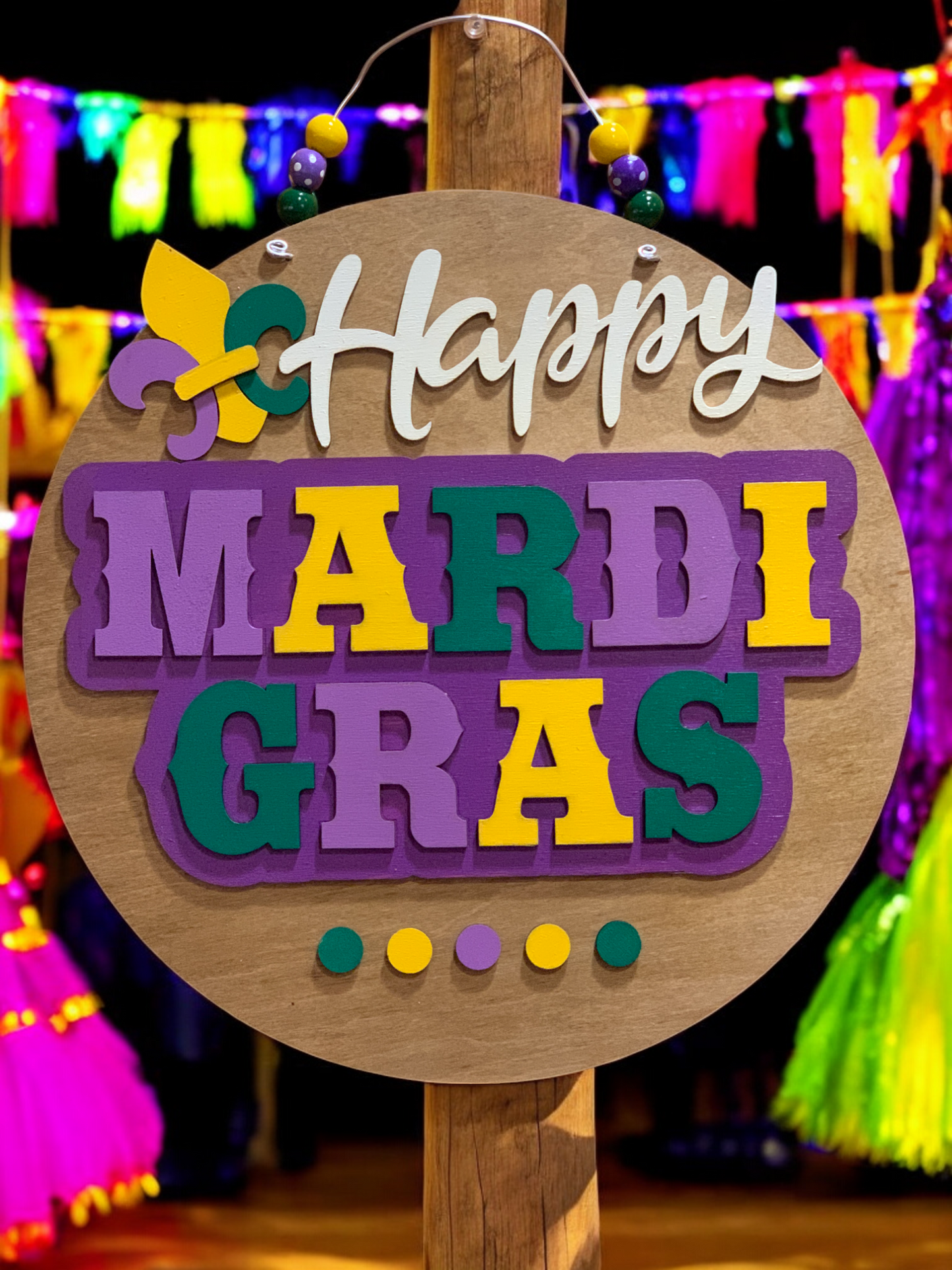 Happy Mardi Gras Party Sign