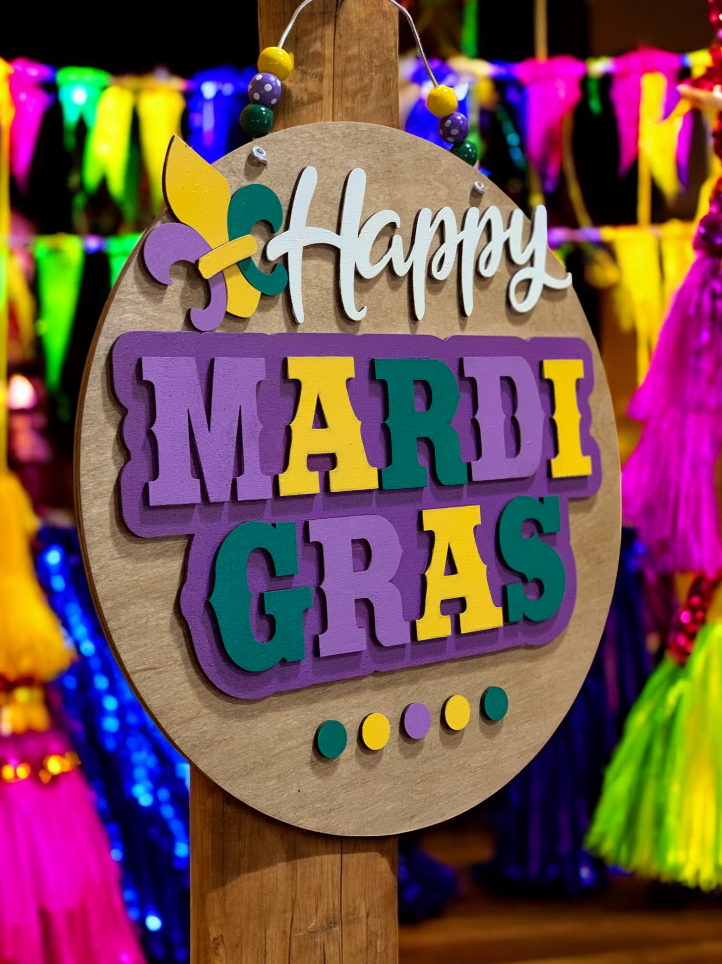 Happy Mardi Gras Party Sign