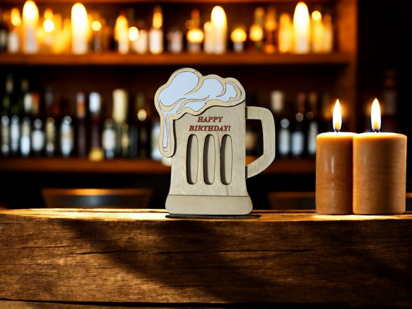 Beer Mug Wooden Gift Holder