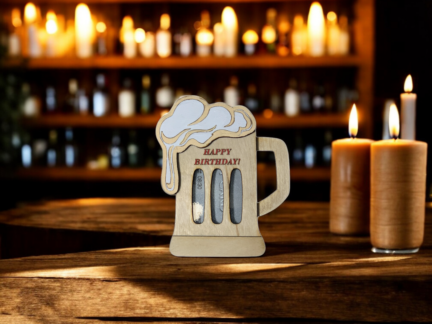 Beer Mug Wooden Gift Holder
