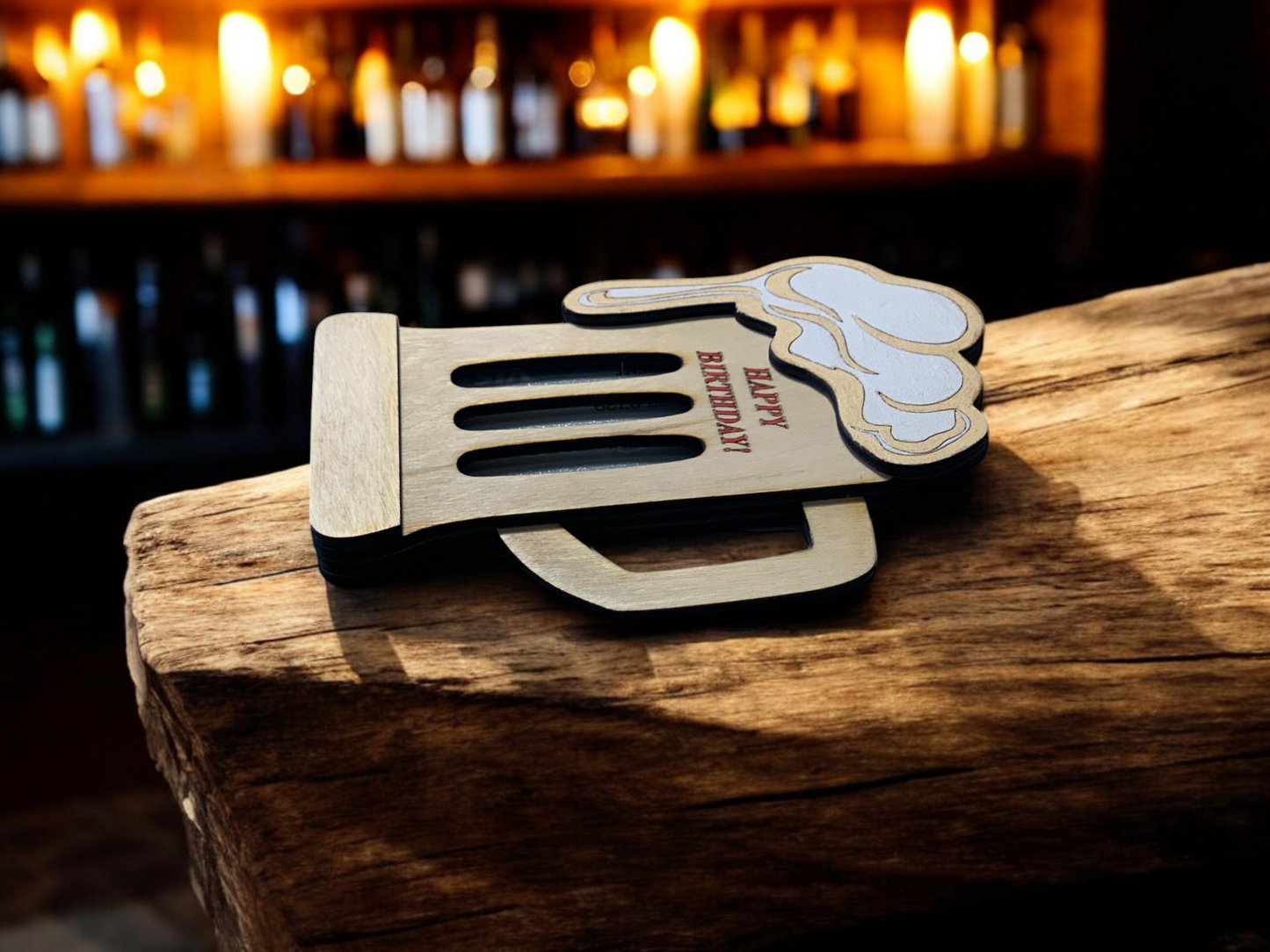 Beer Mug Wooden Gift Holder