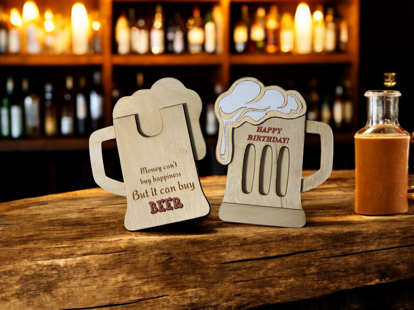 Beer Mug Wooden Gift Holder