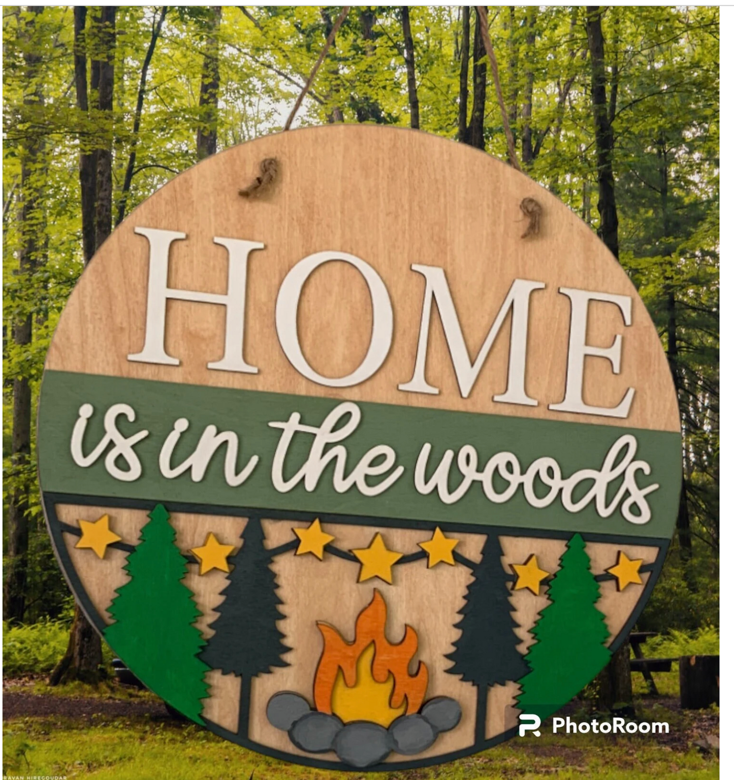 3D Home is in the Woods Door Decor